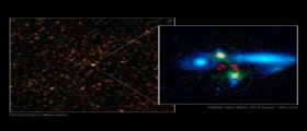 Herschel osserva la fusione di due enormi galassie