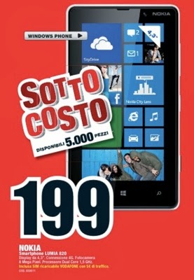 Nokia Lumia 820 a 199 euro su Mediaworld dal 3 ottobre Nokia Lumia 820 a 199 euro su Mediaworld dal 3 ottobre