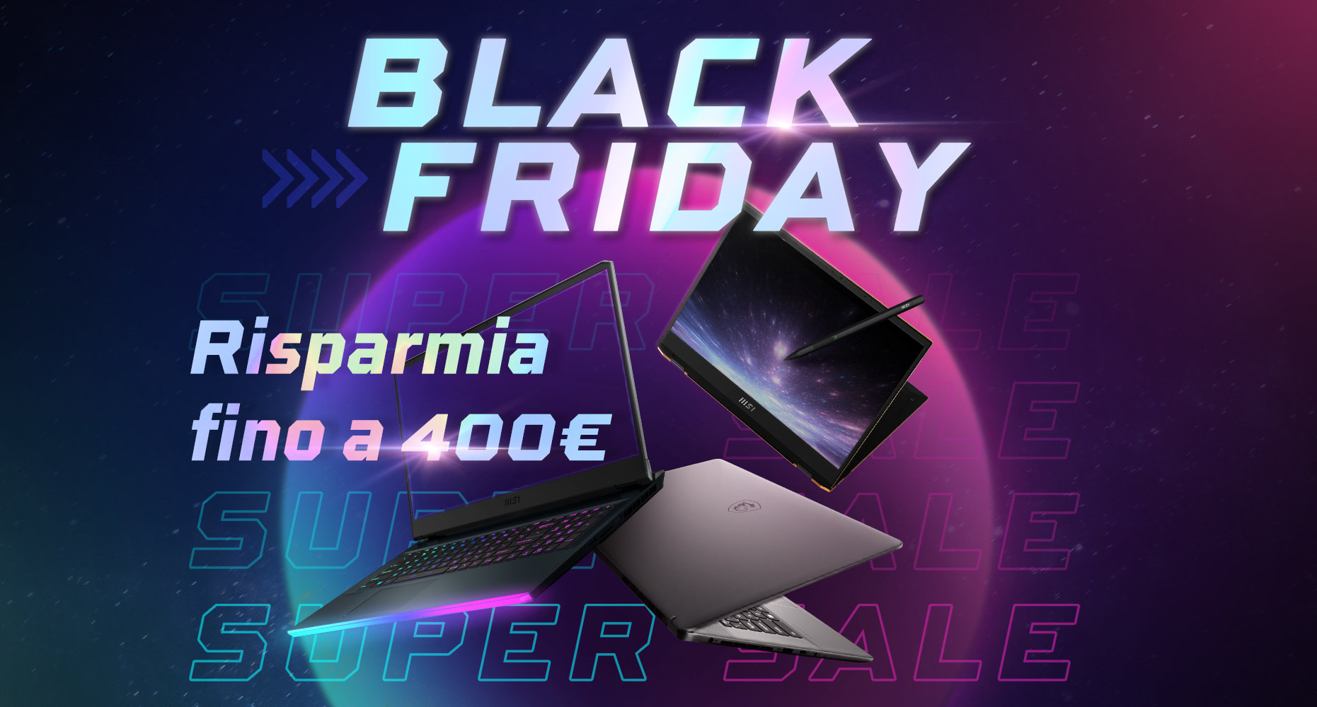 Black Friday Week 2022: sconti fino a 600 euro sui notebook MSI