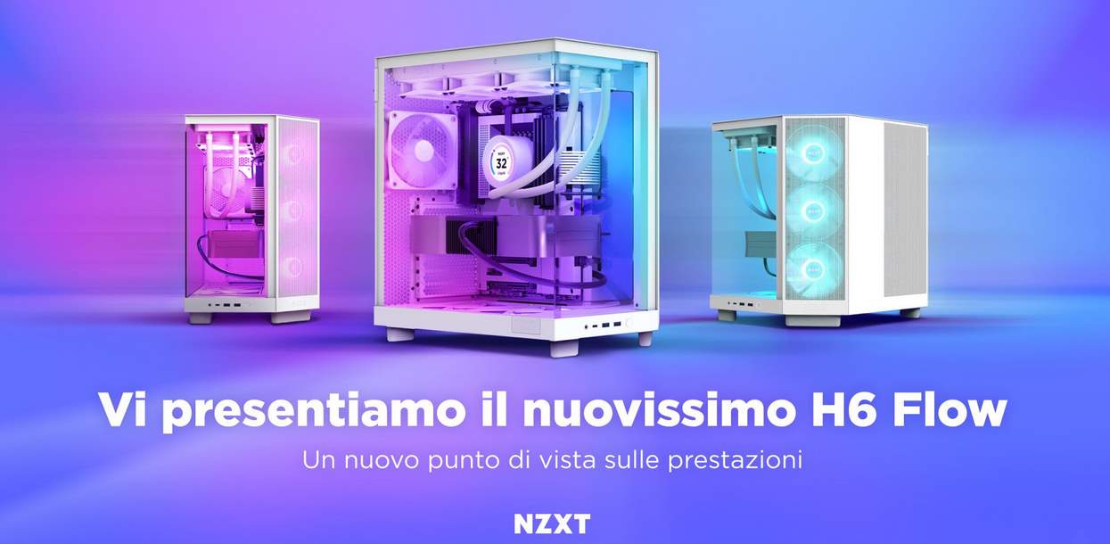 NZXT annuncia H6 Flow, nuovo case Mid-Tower ATX a doppia camera