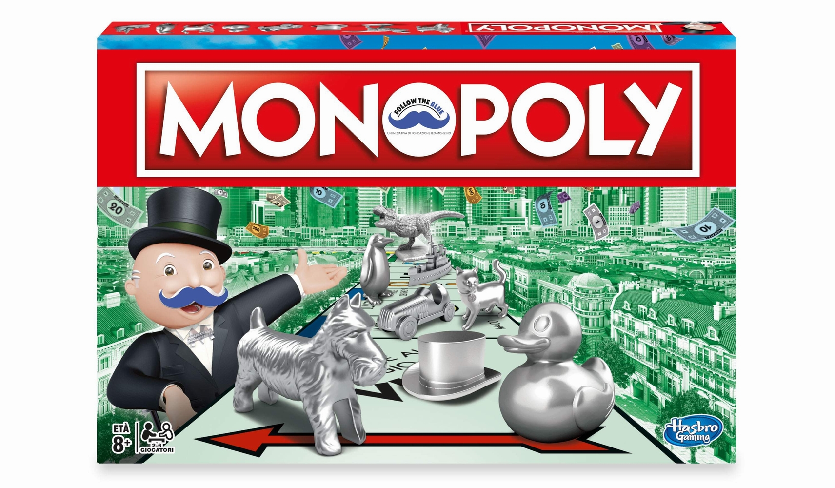 I BAFFI DI MONOPOLY SI TINGONO DI BLU PER IL MESE DELLA PREVENZIONE MASCHILE