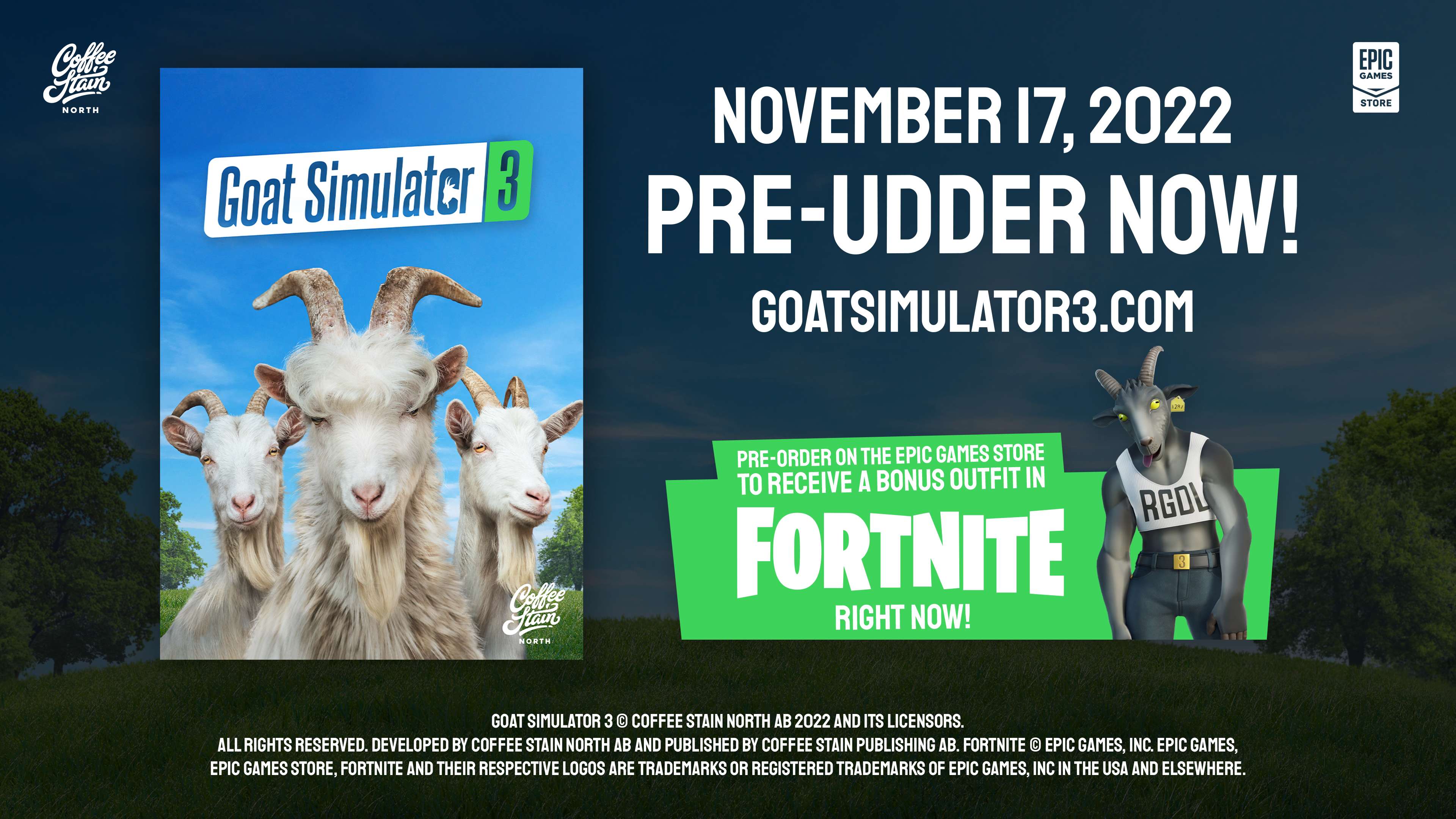 GOAT SIMULATOR 3 OUTFIT ARRIVA SU FORTNITE