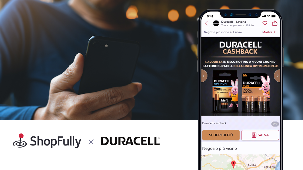 DURACELL -  ACQUISTI IN NEGOZIO GRAZIE ALLA TECNOLOGIA DI SHOPFULLY