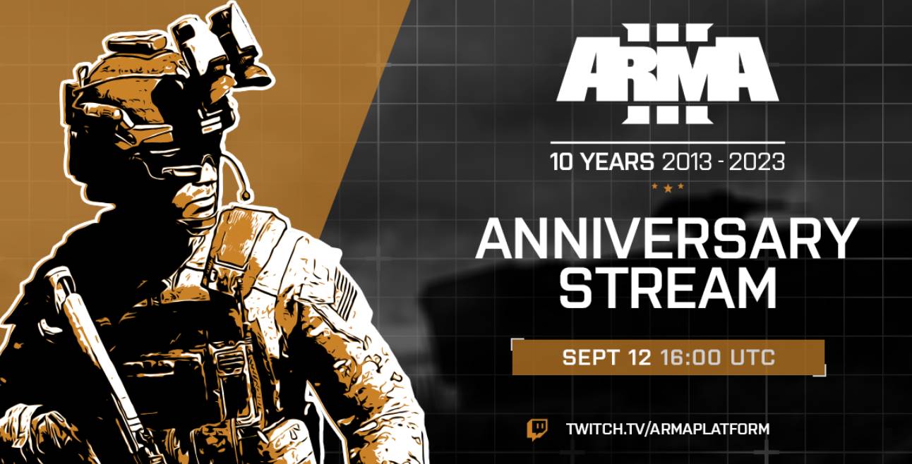 Arma 3 celebra il suo 10° anniversario con una Live Stream