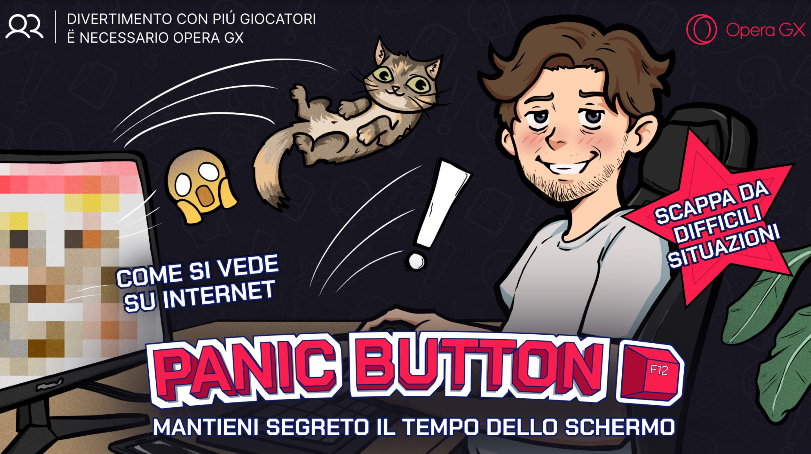 Proteggi il tuo schermo da occhi indiscreti grazie al “Panic Button” di Opera GX