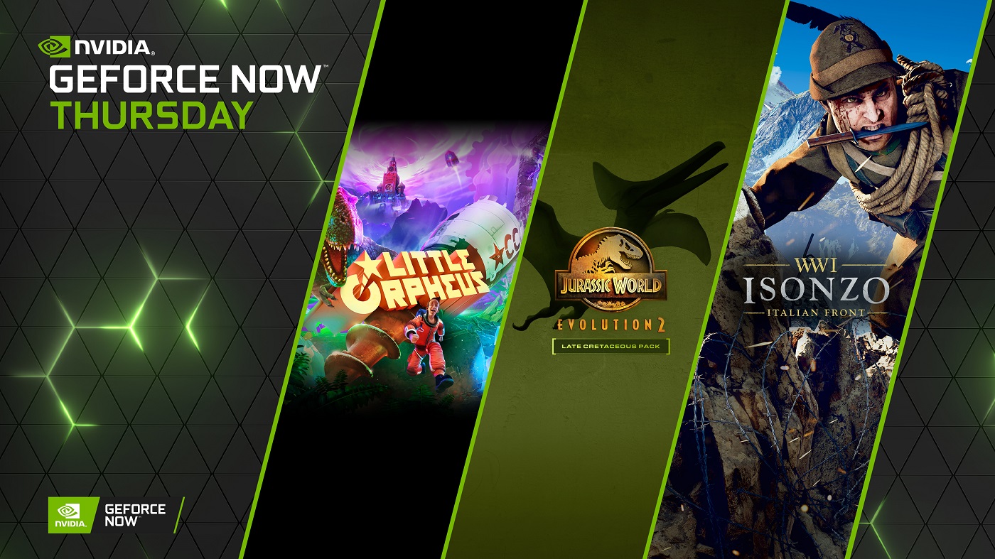 GeForce NOW: arriva Isonzo, LEGO Brawls e il DLC Jurassic World Evolution 2