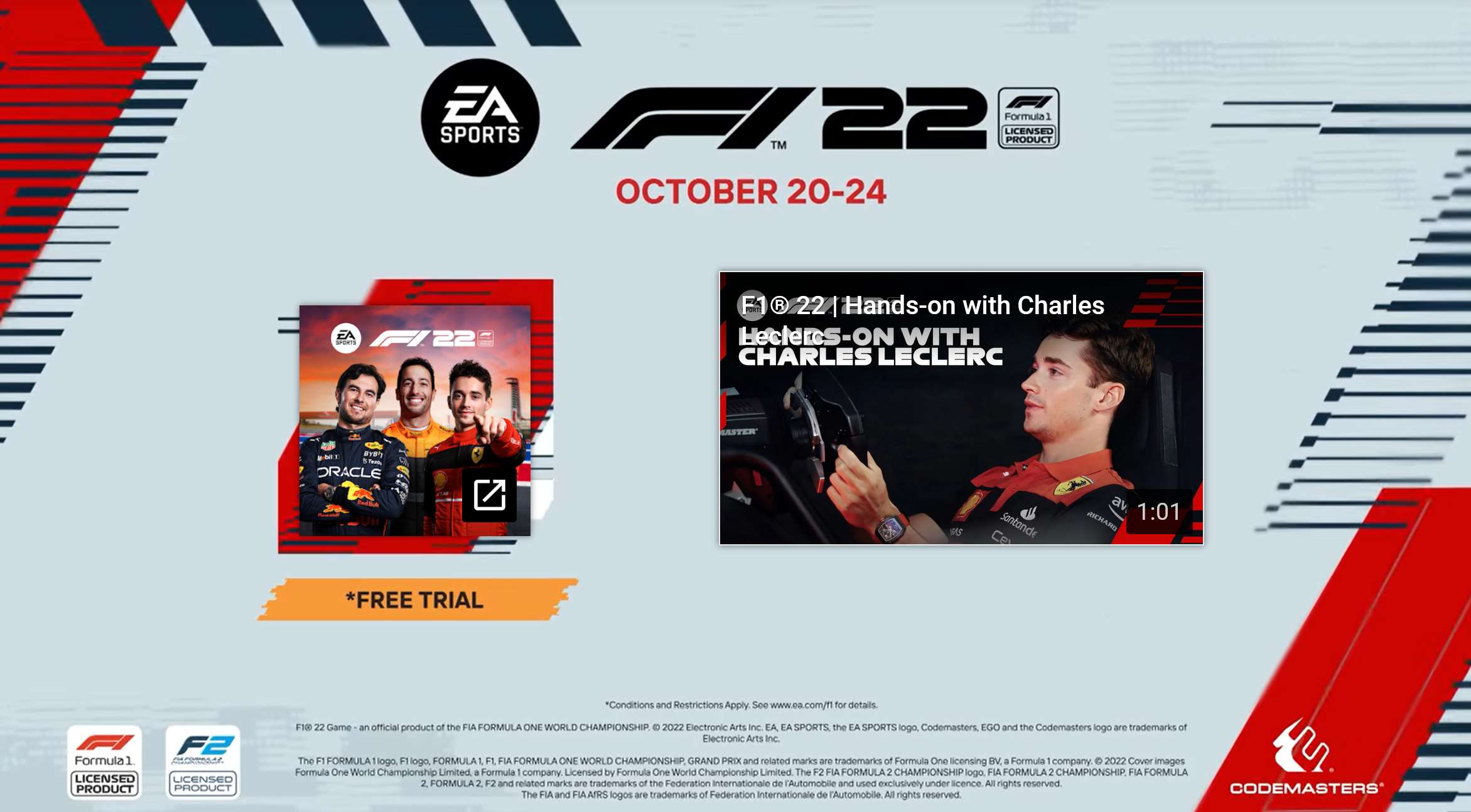 EA SPORTS F1 22 GRATUITO PER TUTTO IL WEEKEND