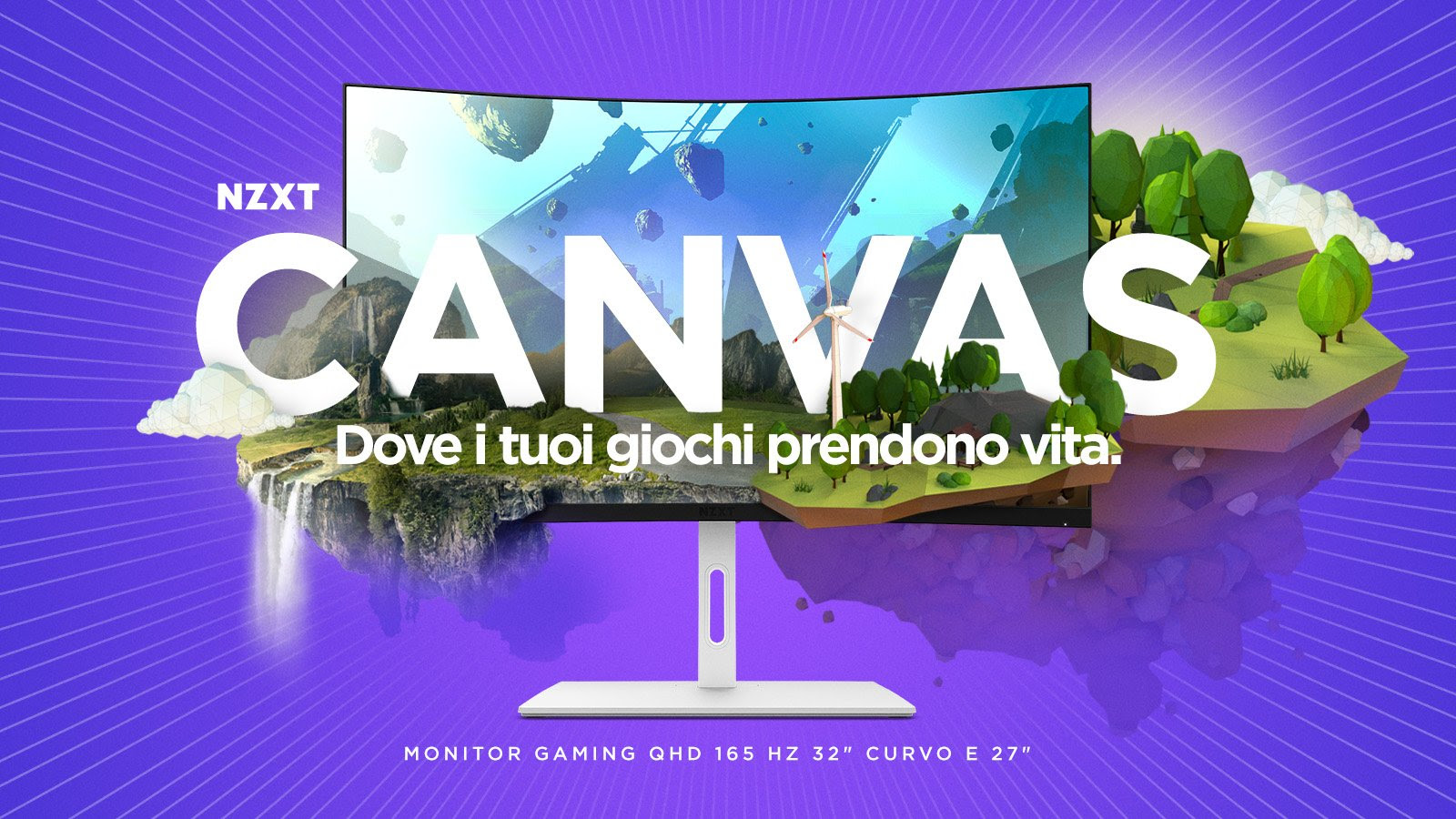 NZXT annuncia i monitor gaming Canvas 32QHD Curvo e 27QHD