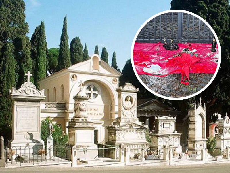 Roma, Cimitero del Verano: Goliardata macabra o rituali esoterici inquietanti?