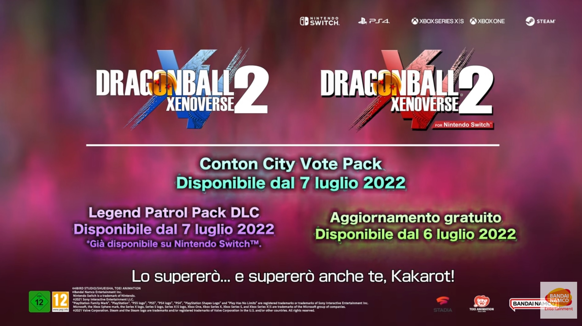 Nuovi contenuti per DRAGON BALL XENOVERSE 2 disponibili da oggi!