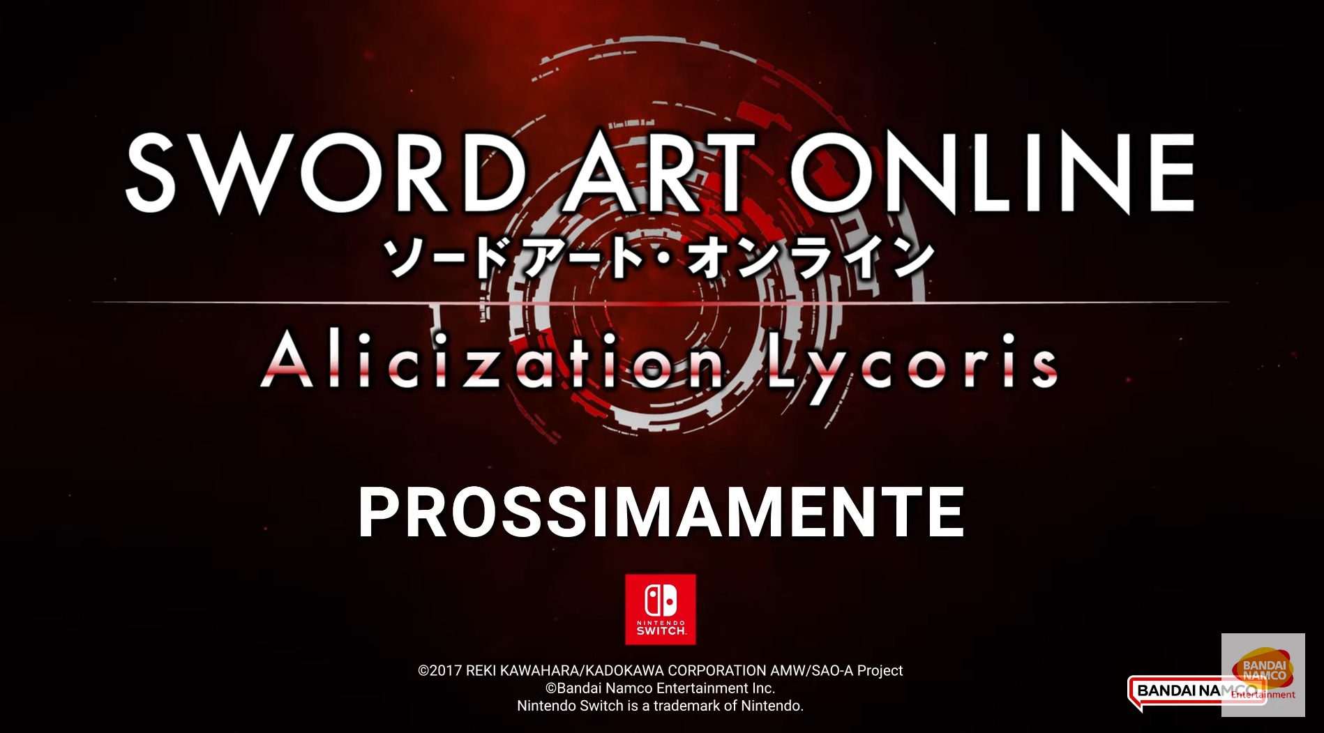 SWORD ART ONLINE Alicization Lycoris - Nintendo Switch Announcement 