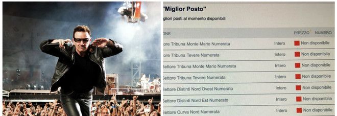 U2 a Roma : su TicketOne biglietti esauriti U2 a Roma : su TicketOne biglietti esauriti