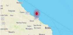 Terremoto, forte scossa in Puglia magnitudo 3,9 avvertita Ostuni, Brindisi, Bari e Lecce