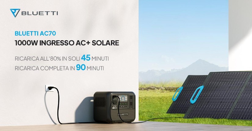 BLUETTI lancia AC70 Power Station per il Black Friday & Cyber Monday Frenzy
