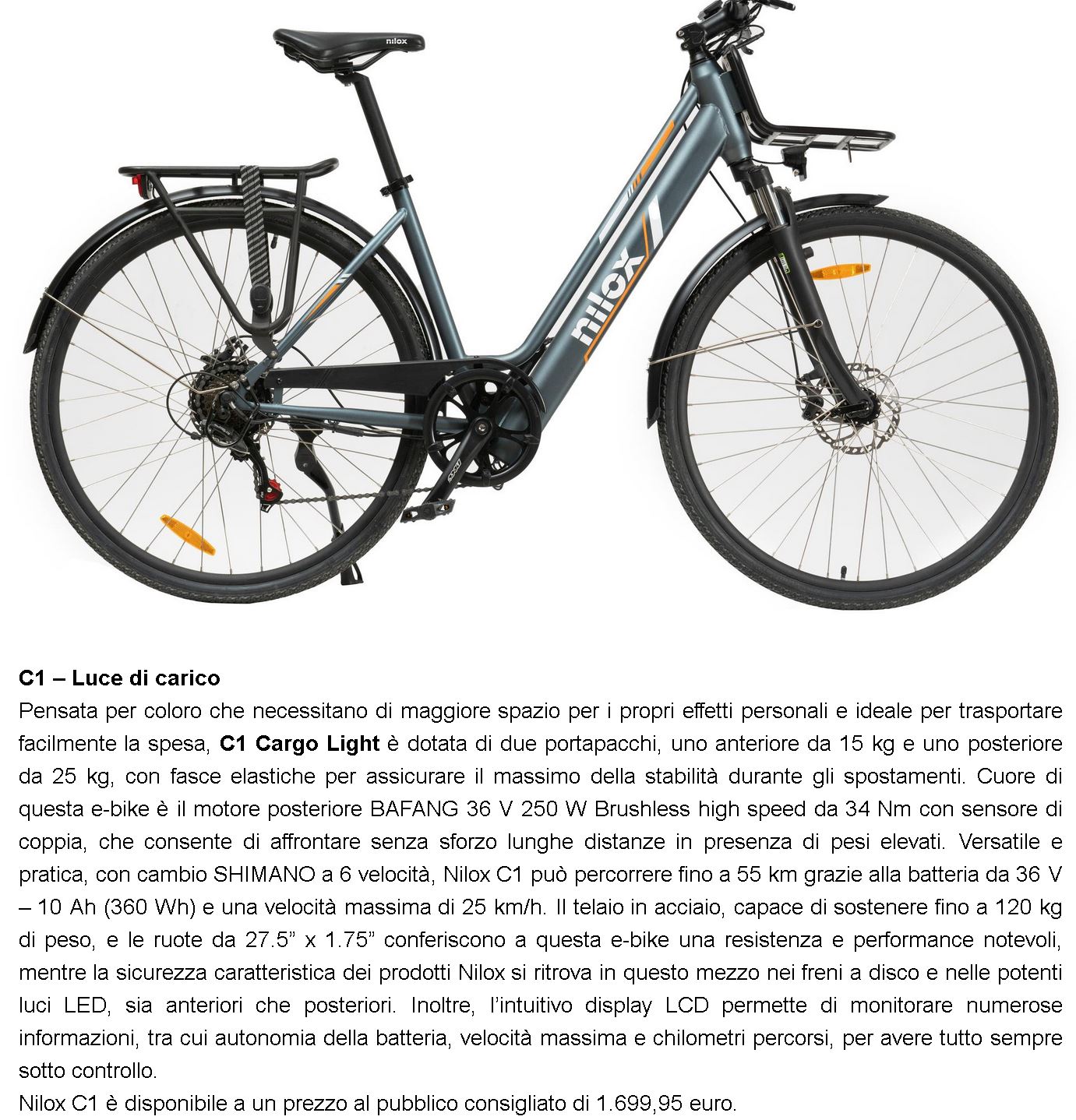 Nilox lancia la nuova gamma di e-bike Cargo