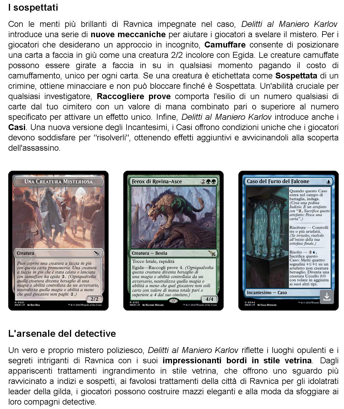 magic gathering Magic: The Gathering - Svela un complotto in Delitti al Maniero Karlov
