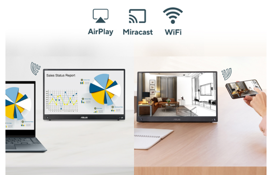 asus annuncia ASUS annuncia ZenScreen Go MB16AWP wireless: il monitor portatile