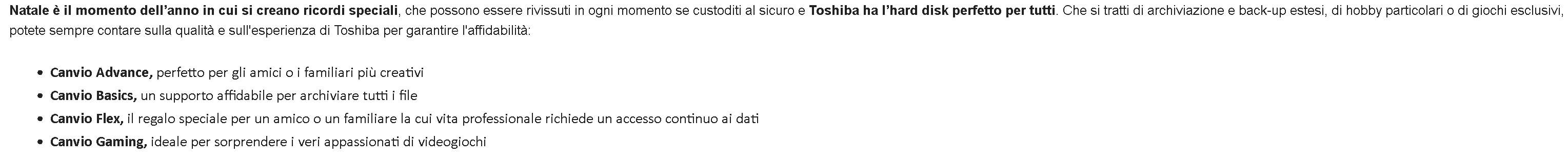 Toshiba Hard Disk: la magia del Natale custodita per sempre