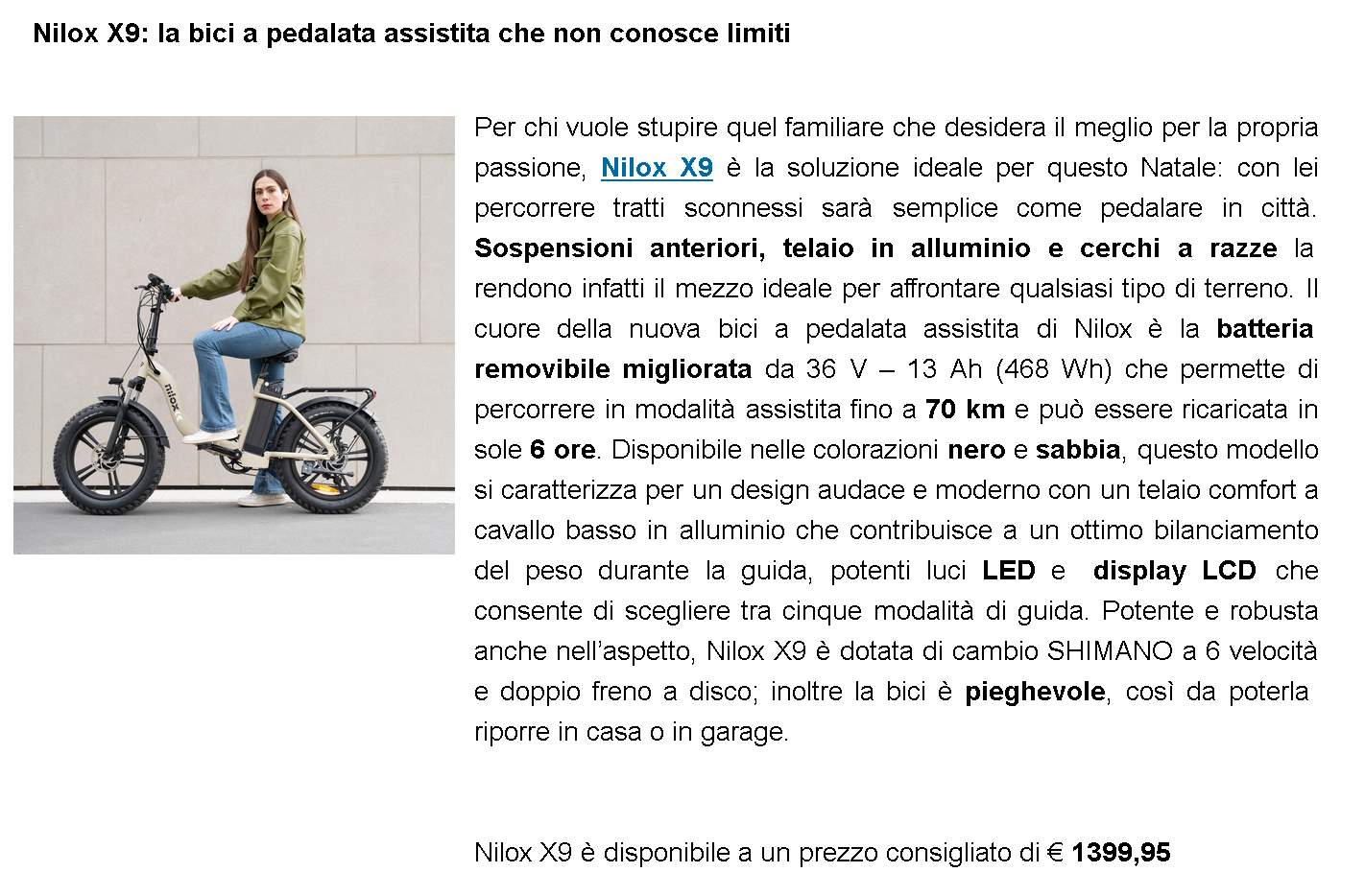 Natale 2023: le proposte di Nilox per regali all’insegna del movimento