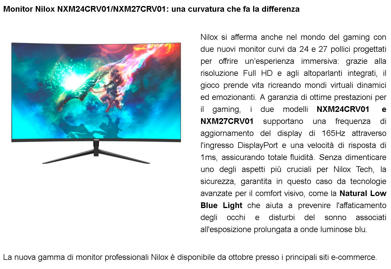 nilox tech Nilox Tech amplia la sua linea di monitor