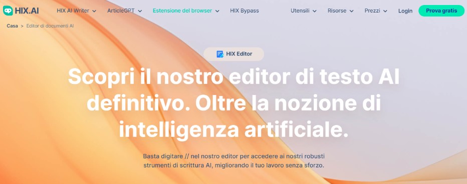 potente copilota HIX.AI: Un Potente Copilota di Scrittura AI All-in-one