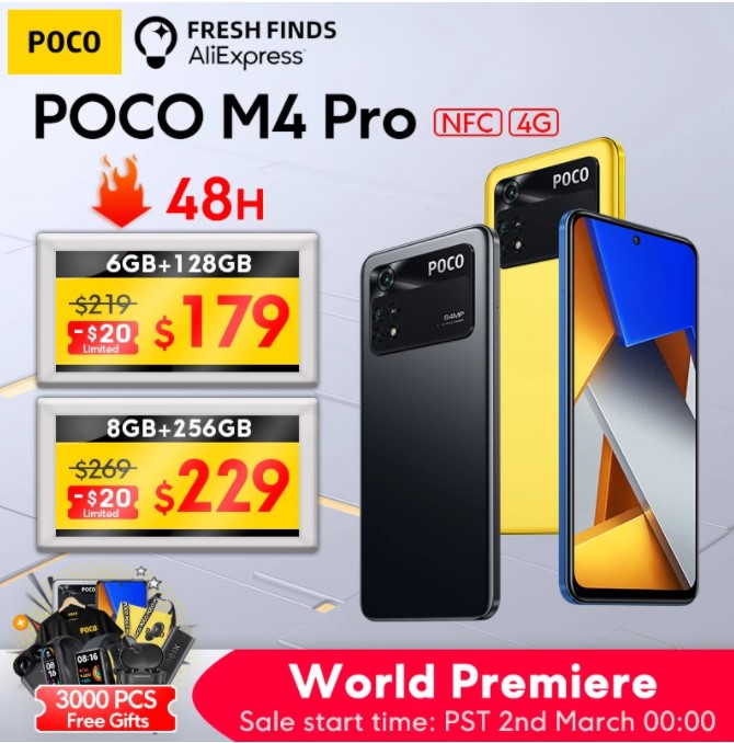 POCO M4 Pro 4G Smartphone : Sconto Android entry-level di fascia media