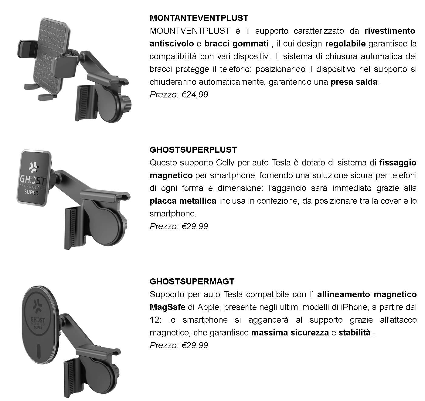 celly supporti Celly - supporti per smartphone dedicata alle auto Tesla