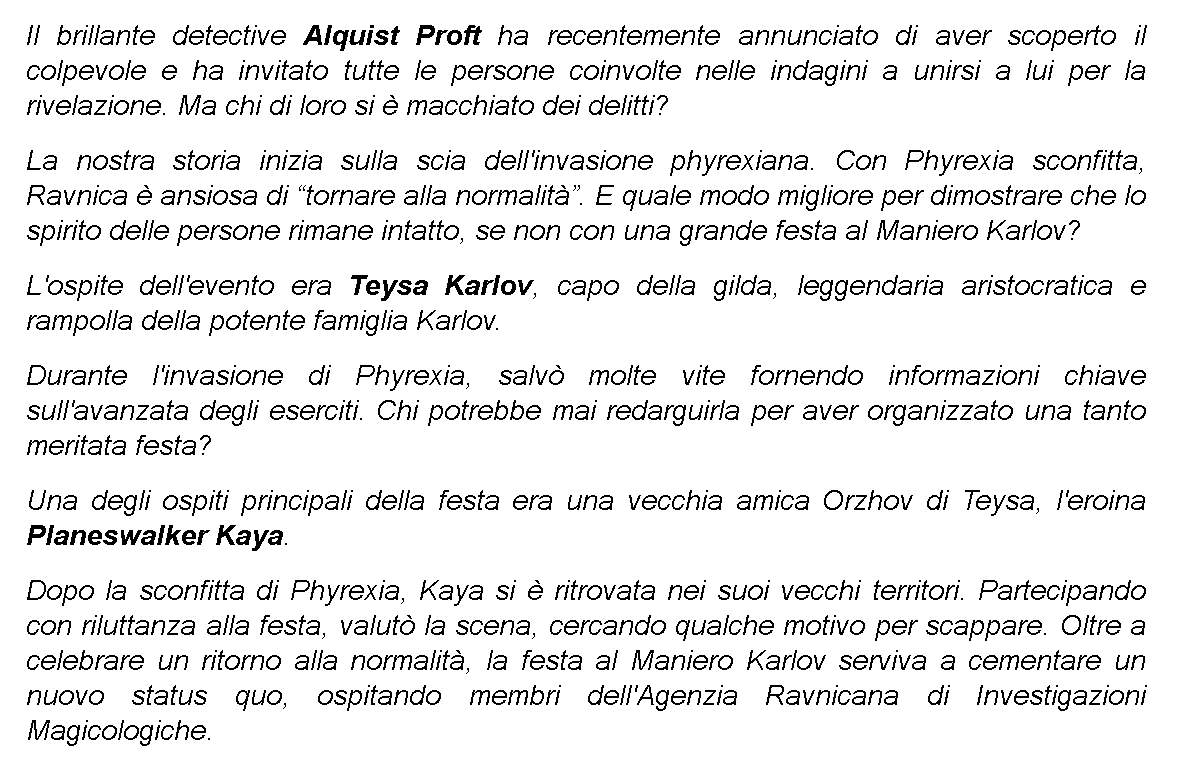 Wizards of the Coast - set Magic: The Gathering, Delitti al Maniero Karlov