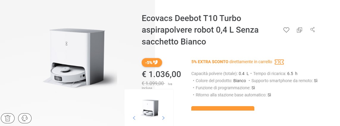 ecovacs deebot ECOVACS DEEBOT T10 TURBO : Il robot intelligente che aspira e lava