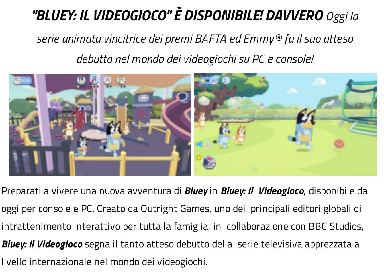 BLUEY: IL VIDEOGIOCO ora disponibile
