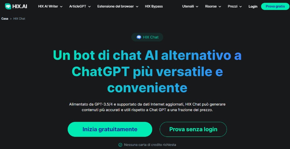 potente copilota HIX.AI: Un Potente Copilota di Scrittura AI All-in-one