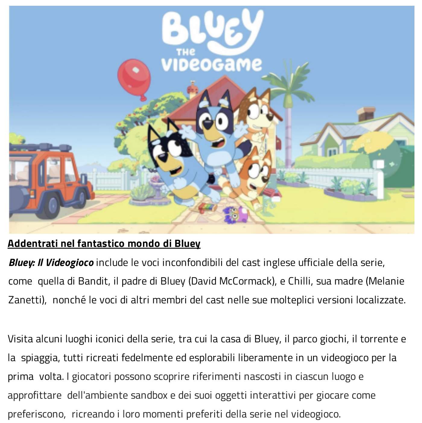 BLUEY: IL VIDEOGIOCO ora disponibile