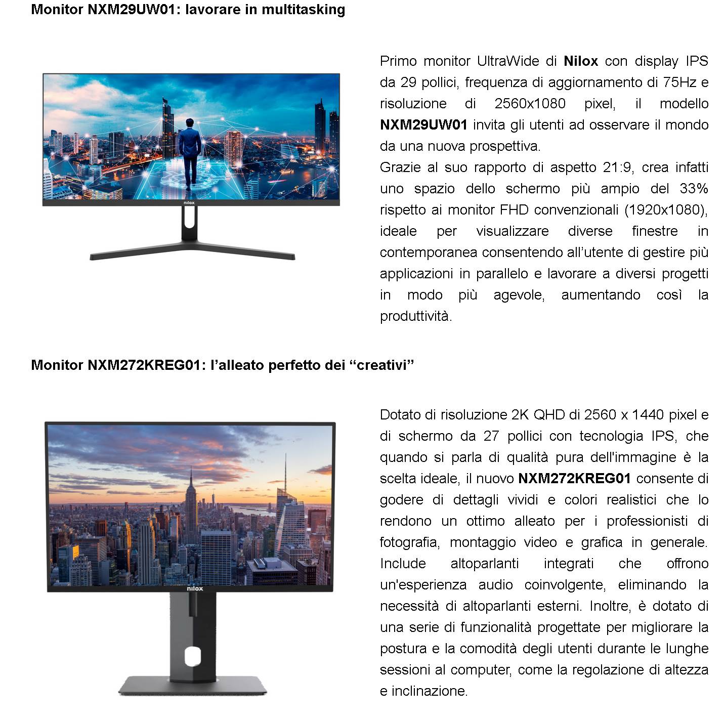 nilox tech Nilox Tech amplia la sua linea di monitor