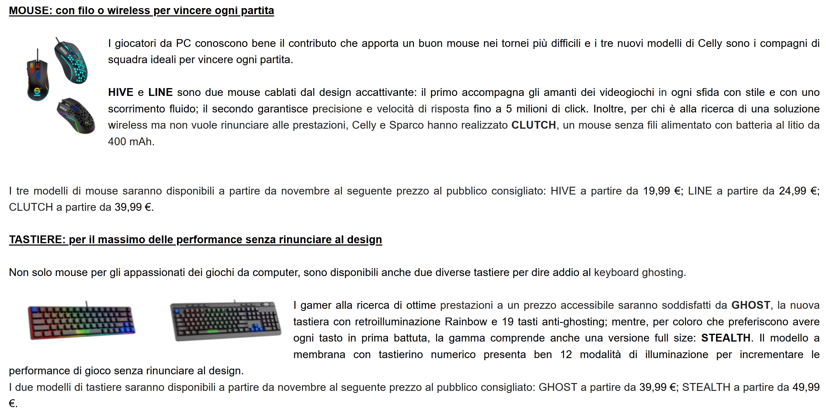 Celly - nuova collezione dedicata al mondo gaming