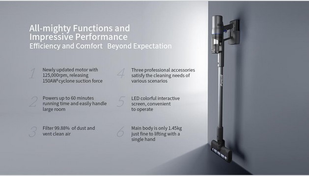 Aspirapolvere Senza Fili Youpin Trouver Power 12 : Estremamente potente e leggerissimo
