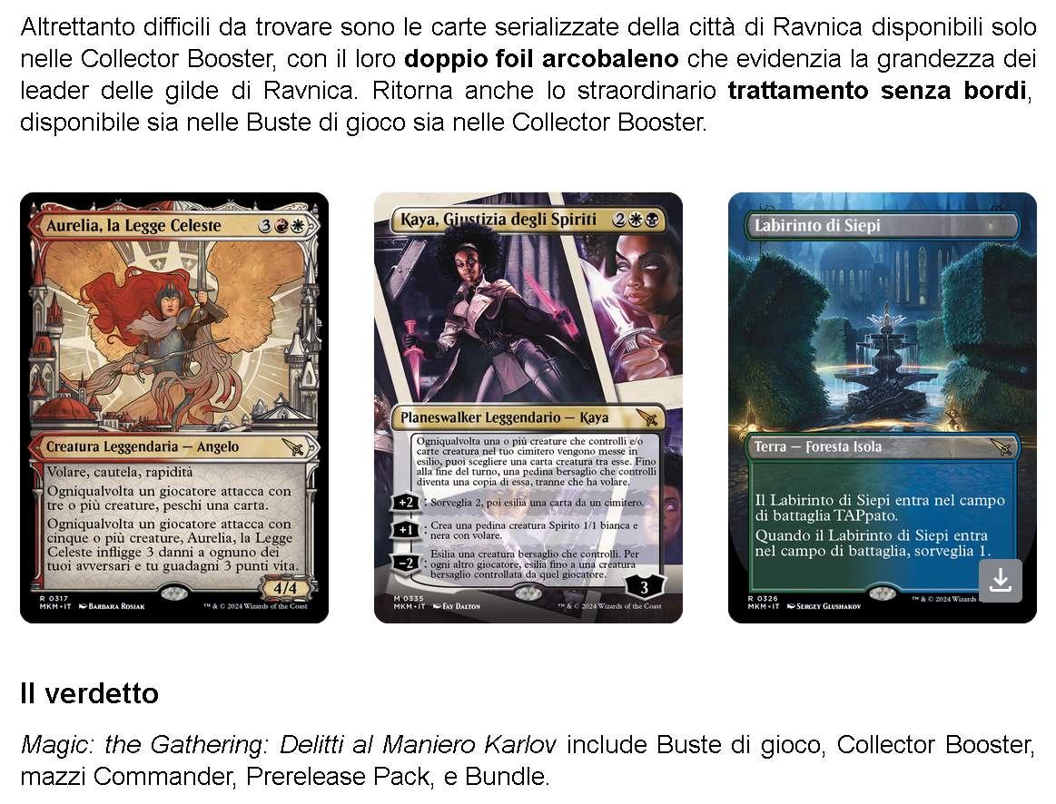 magic gathering Magic: The Gathering - Svela un complotto in Delitti al Maniero Karlov