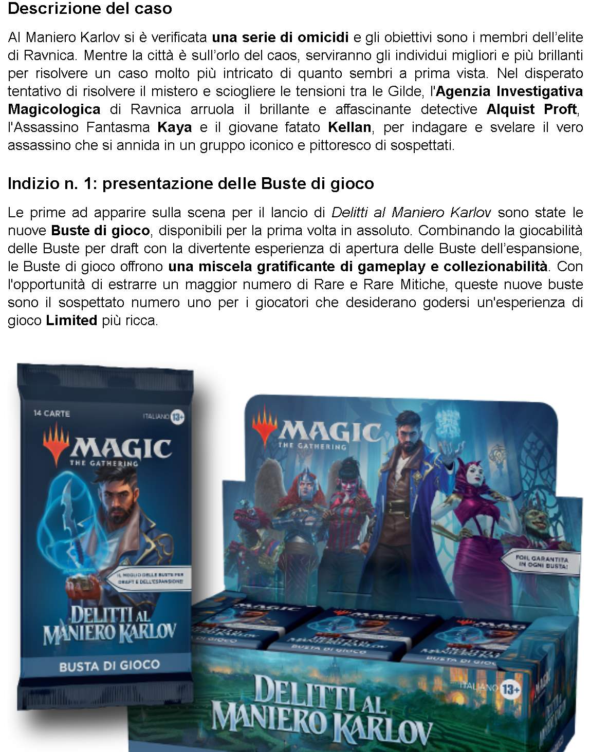 magic gathering Magic: The Gathering - Svela un complotto in Delitti al Maniero Karlov