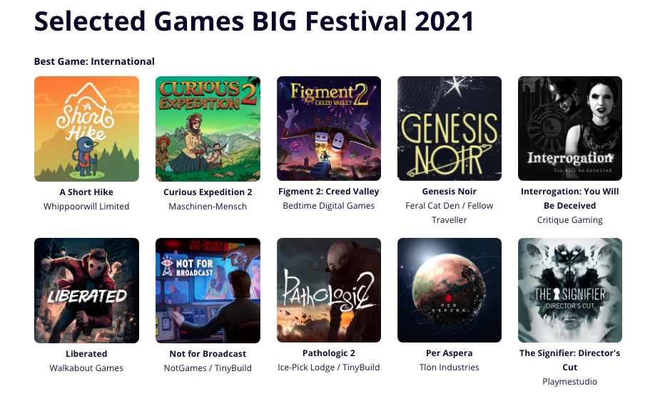 (festival brasiliano BIG (festival brasiliano gioco indipendente) al via l
