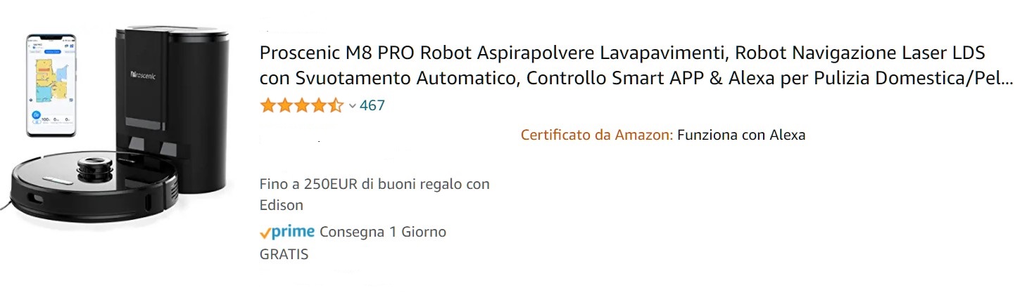Proscenic M8 Pro : Aspirapolvere e Lavapavimenti al prezzo giusto