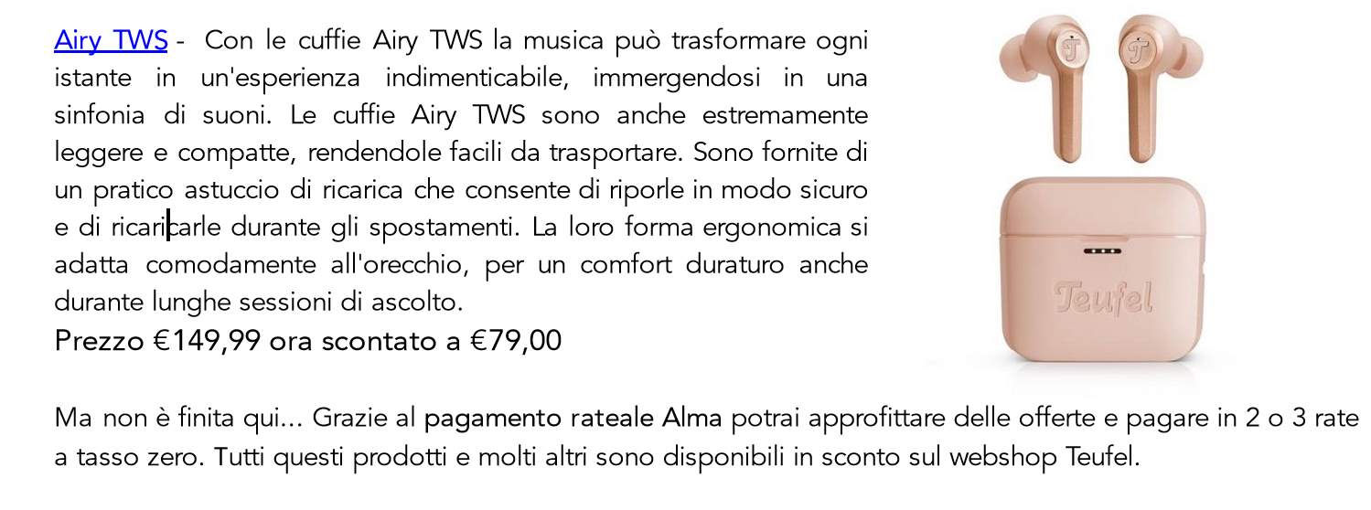 Il Black Friday 2023 di Teufel