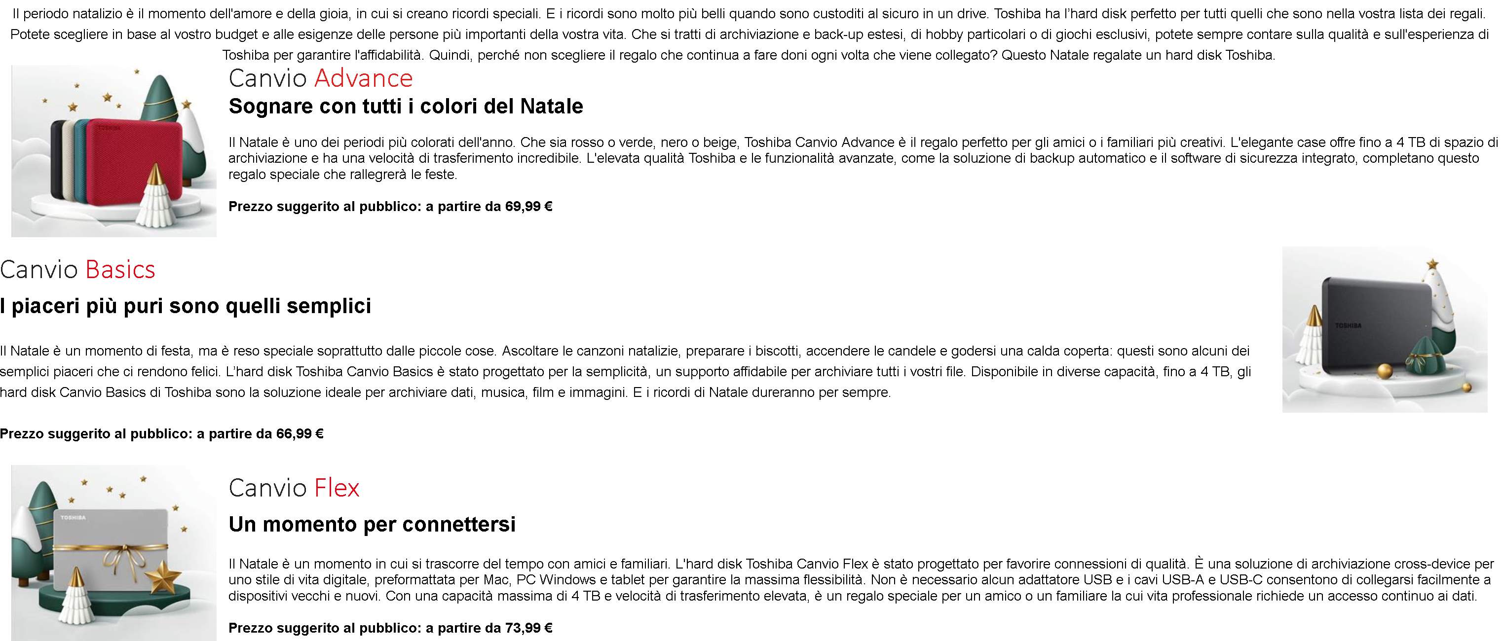 Toshiba Hard Disk: la magia del Natale custodita per sempre