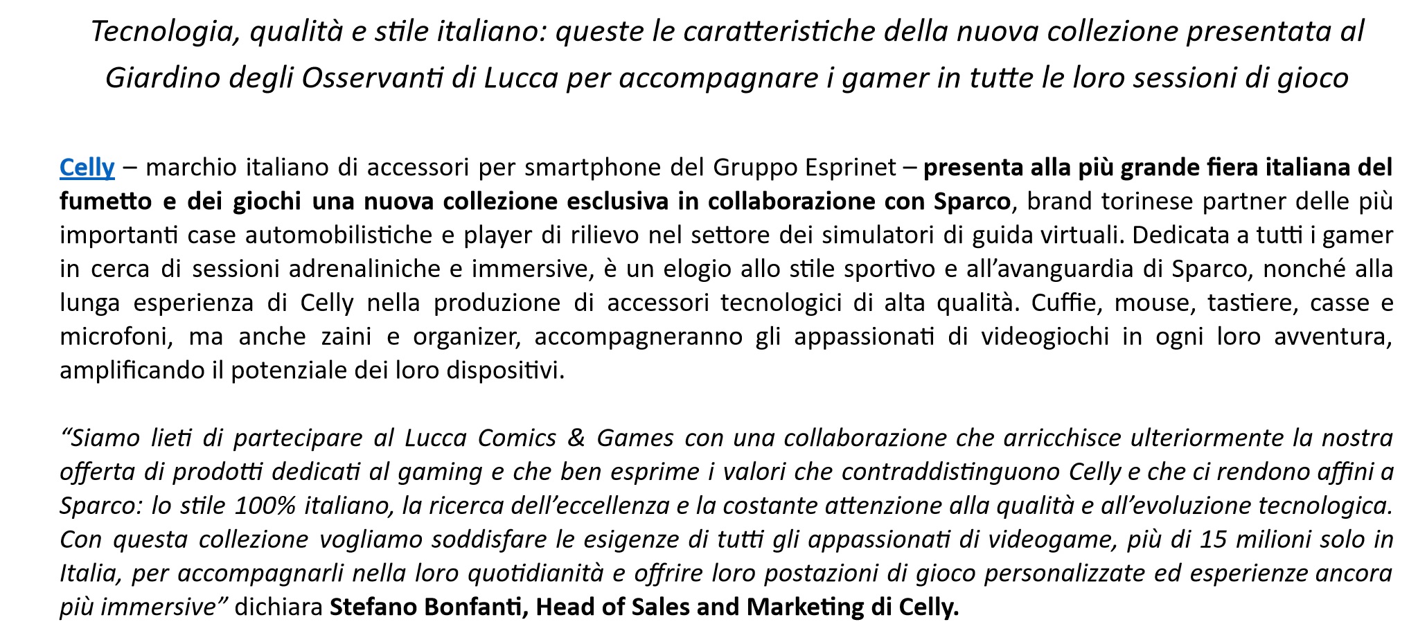 Celly - nuova collezione dedicata al mondo gaming